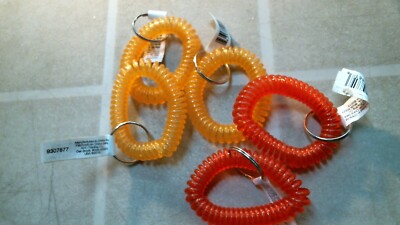 Home Plus 9307877 Vinyl Assorted Coiled Key Ring, Lot of 5, FREE SHIPPING