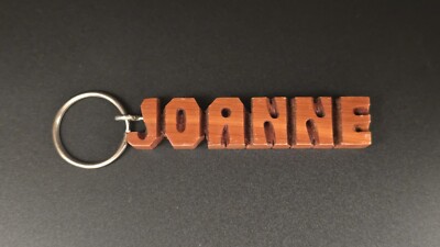 Keychain JOANNE Personalized Custom Name Fob Wood Key Ring Unique Gift Idea