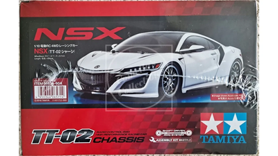 Tamiya 1/10 NSX 4WD Race Car Kit w/ Motor & ESC TT-02 Chassis #58634-60A