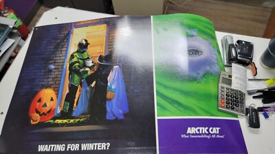 Arctic Cat Waiting For Winter Poster Vintage Laminated  2003 Zr 22 X 32 Rare Oem