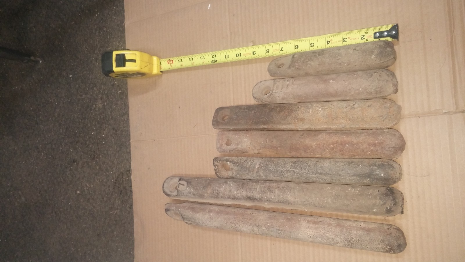 Antique Mixed Lot Of 7 Cast Iron Window Weights