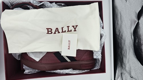 Pre-owned Bally Meson Snakeskin Embossed Leather High Top Sneakers Us 11 Jg23094 In Red
