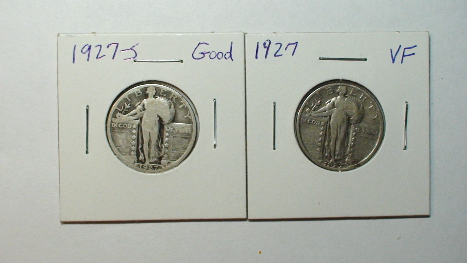 1927 P & S STANDING LIBERTY QUARTERS GOOD TO VERY FINE BETTER SILVER  25C Coins!