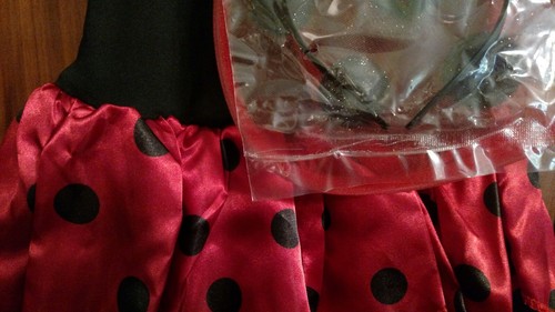 Ladybug Costume Totally Ghoul Girls Small Dress Headband + Wings NWT