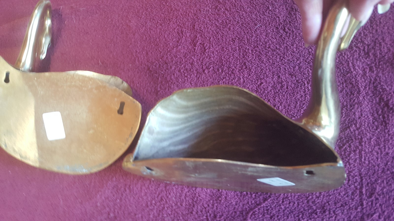 Vintage Large Brass Swans Birds Planters Art Deco