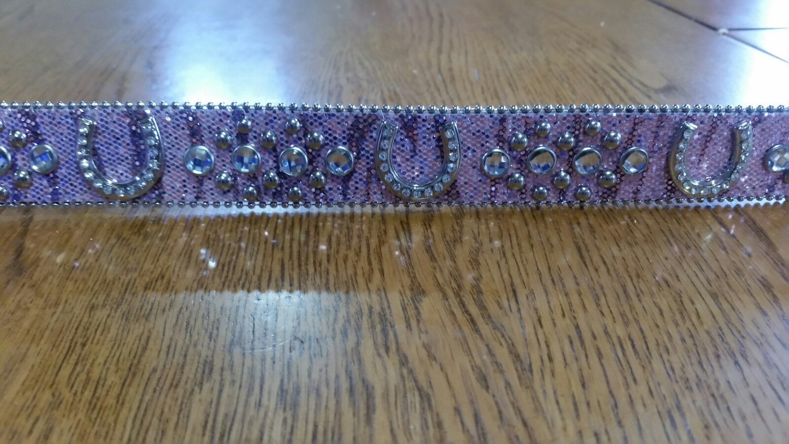 Nocona Western Girls Kids Belt Rhinestones Horseshoe Pink N4411030 Size 20
