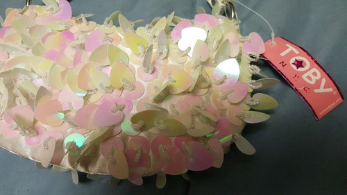 TOBY NYC children's purse shiny heart sequin hobo style NEW NWT Valentine Easter