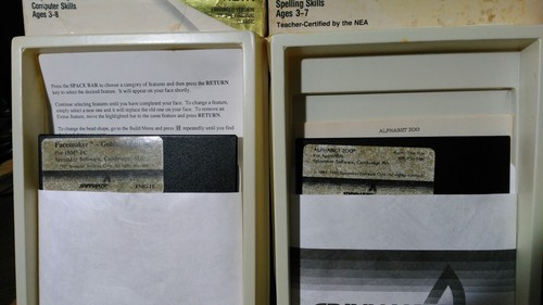 Facemaker Alphabet Zoo IBM PCJR APPLE 64K 5.25