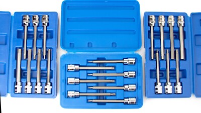 21pc VCT 3/8'' DRIVE MM SAE EXTRA LONG 4-1/2'' LONG HEX TORX BIT SOCKET SET
