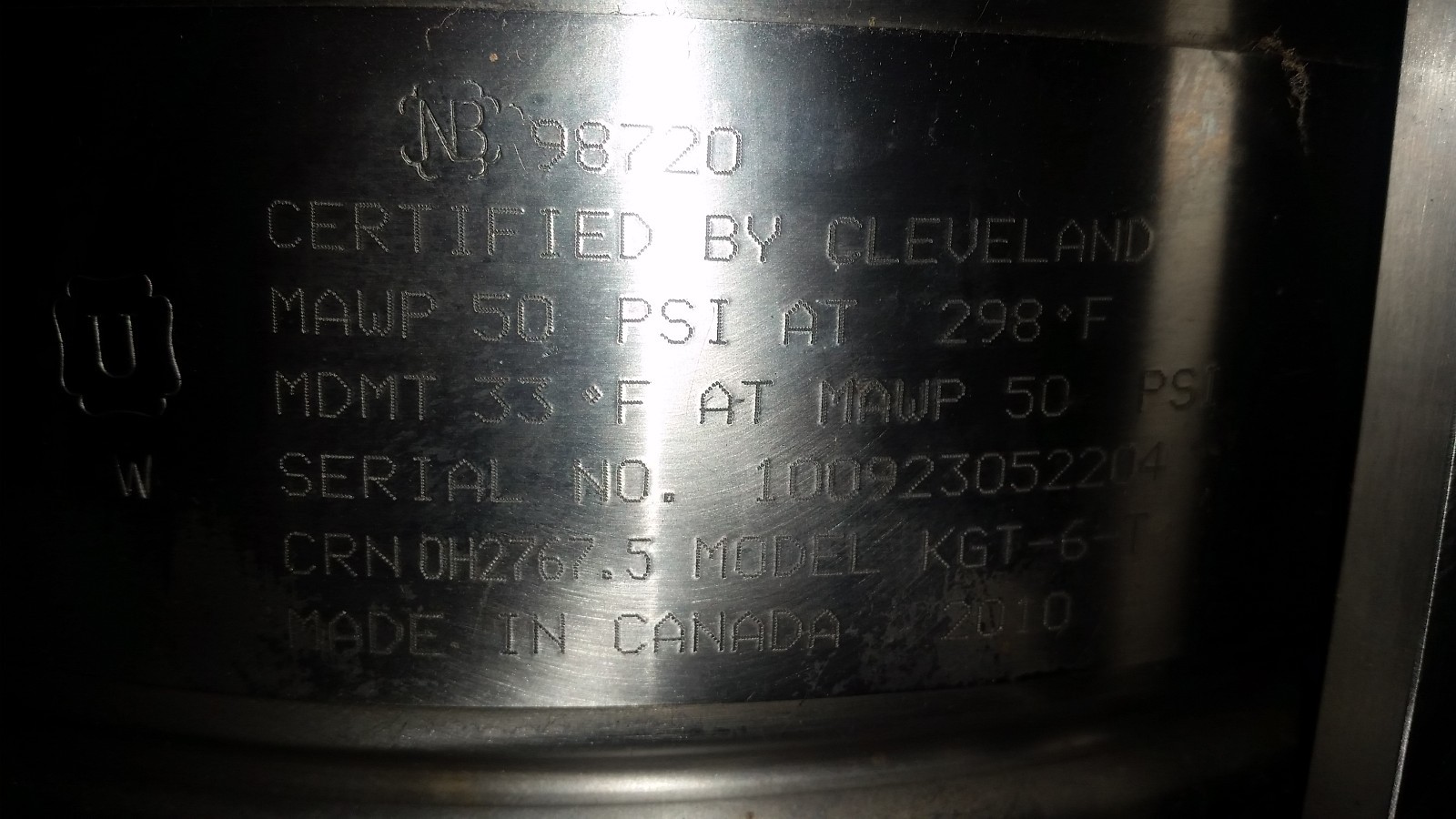 Cleveland KGT-6-T Steam Kettle - Propane - Tilting - 6 Gallons