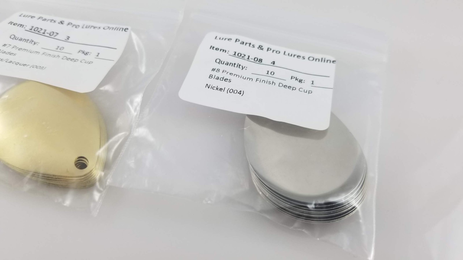 Lot of 30 Mixed Nickel & Brass Premium Finish Deep Cup Blades Spinner Bait