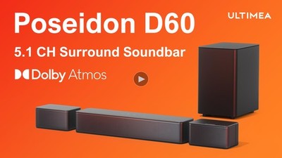 ULTIMEA POSEIDON D60 5.1 Sound Bar with Dolby Atmos, Wireless Subwoofer