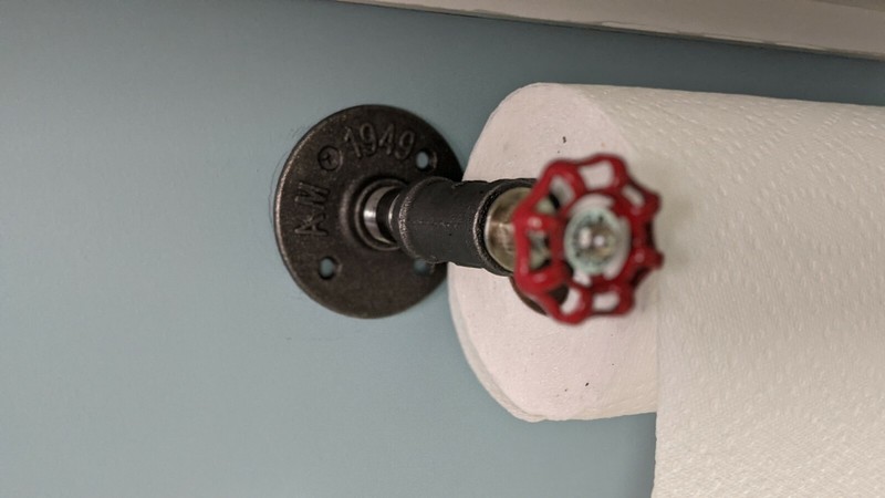 DIY Industrial Pipe Paper Towel Holder urban steampunk rustic decor