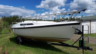 1991 MacGregor 26 sailboat with trailer in central BC
