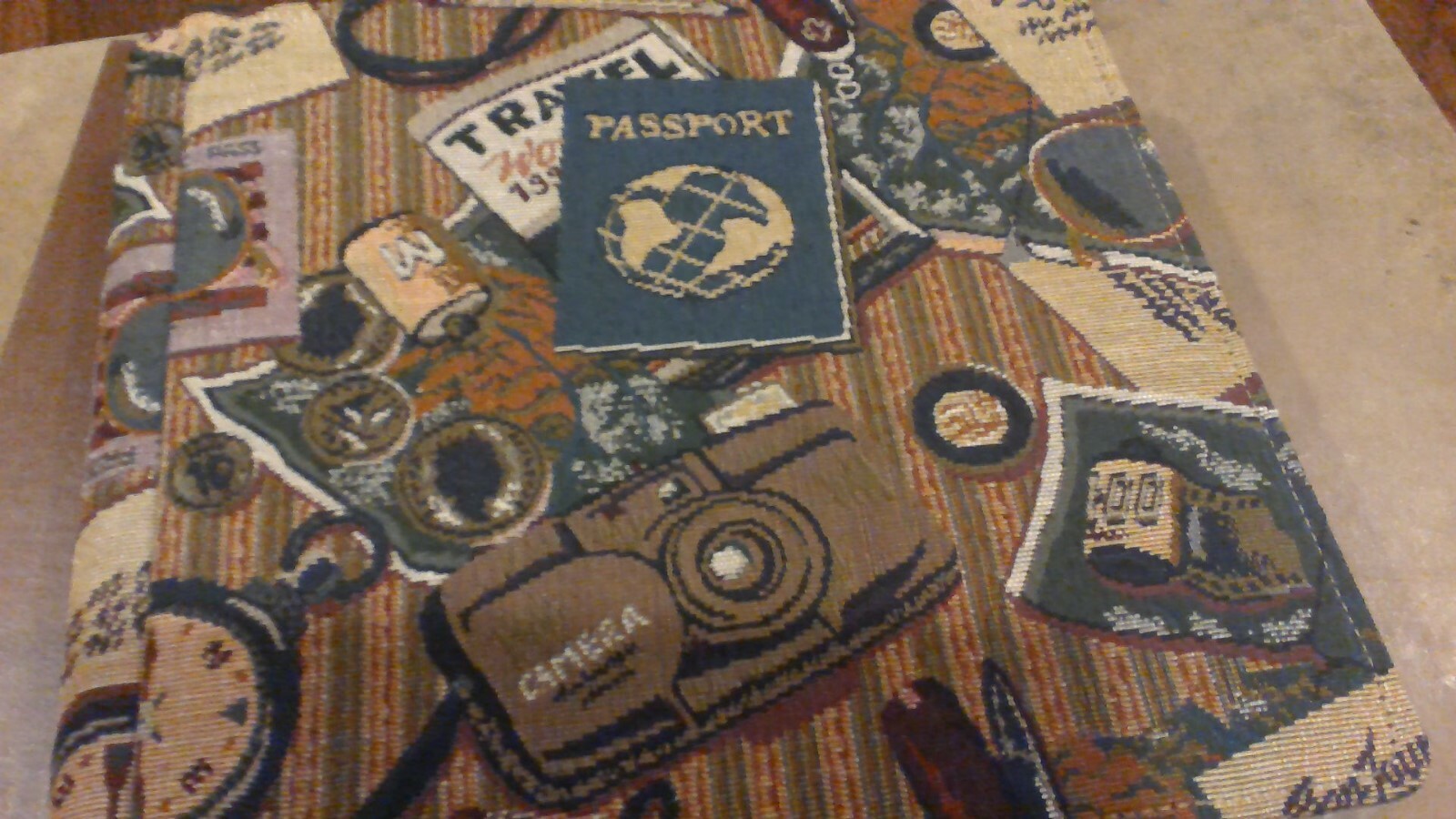 Creative Memories Travel Passport Tapestry 12x12 Album Scrapbook + 15 Pages &Box