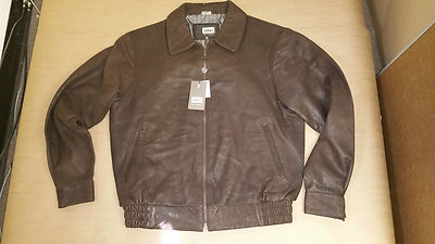 Pre-owned Bod & Christensen Men's Brown Leather Bomber Soft Lambskin Jacket Size 40-46