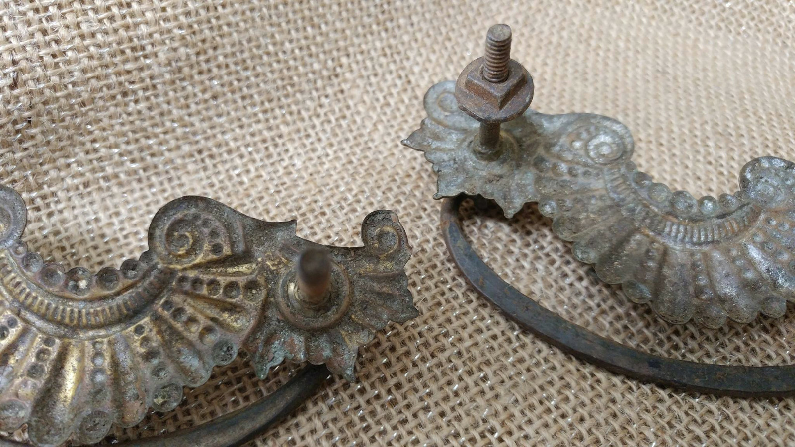 Pair of Antique Victorian Aesthetic Drawer Pulls