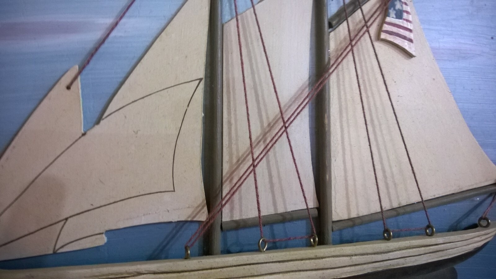 Wood clipper ship picture string rigging Cool!