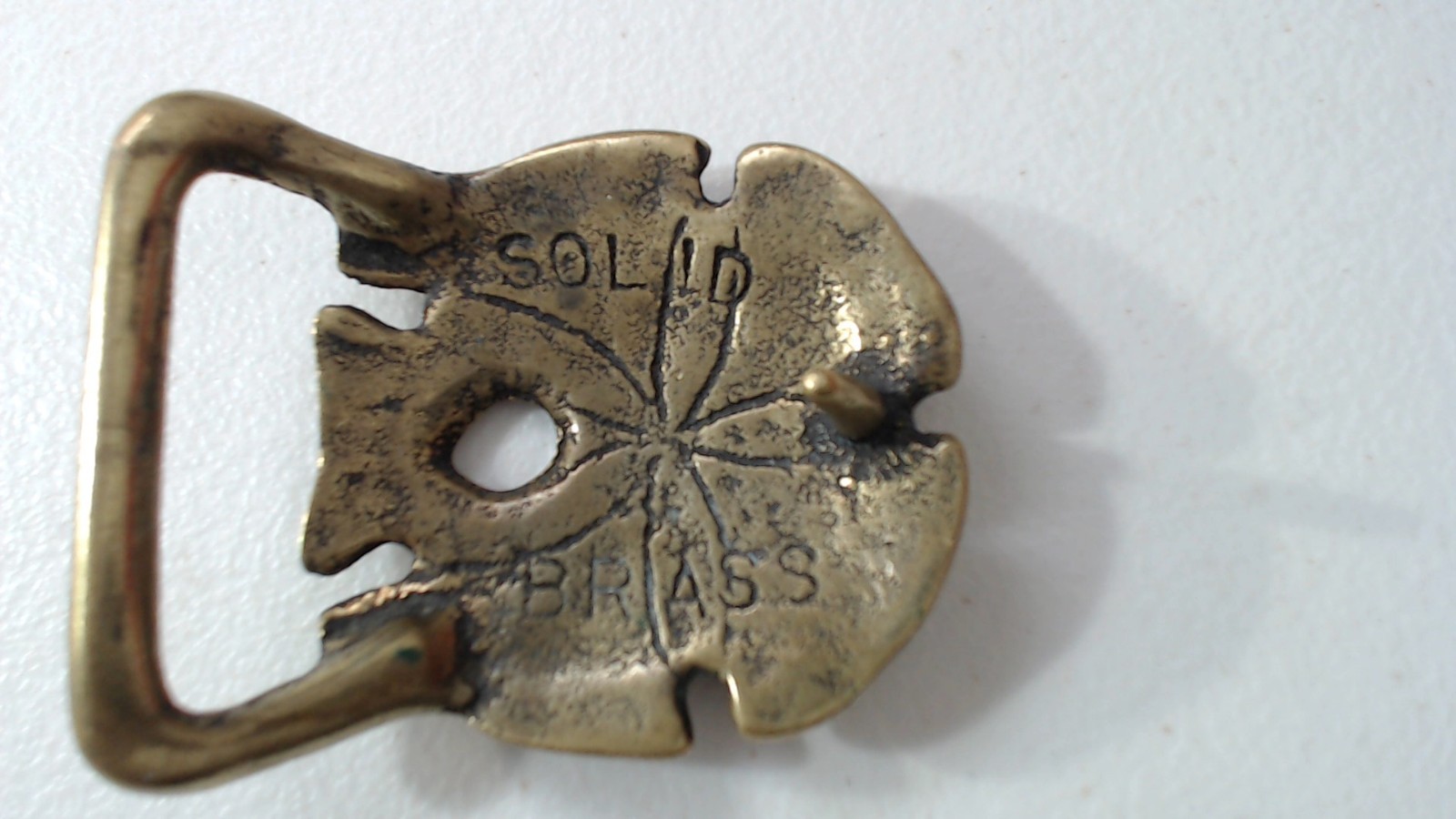 VINTAGE SAND DOLLAR BELT BUCKLE SOLID BRASS