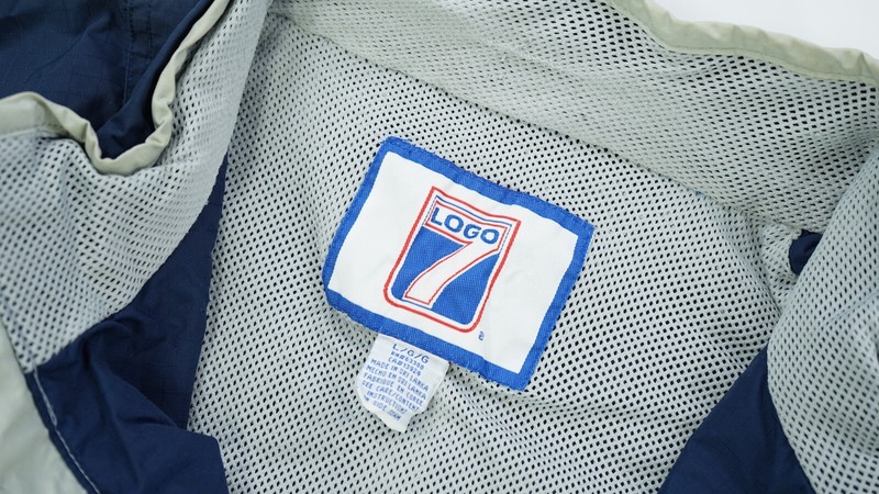 Rare VTG LOGO 7 Penn State University Nittany Lions Striped Jacket 90s Navy SZ L