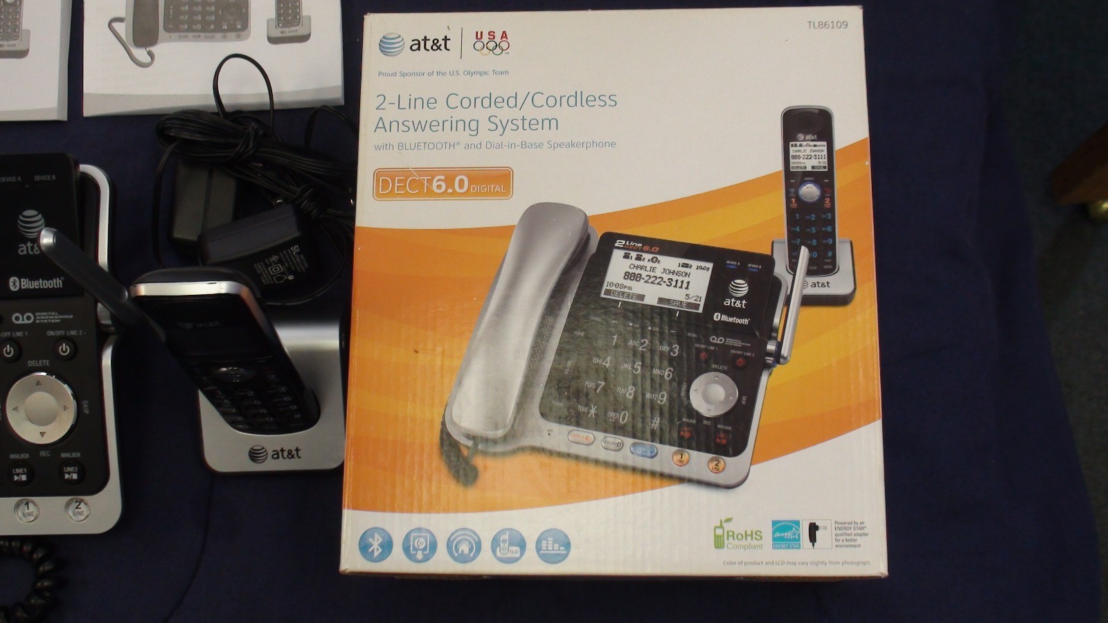 AT&T TL86109 2-LINE DECT 6.0 PHONE SYSTEM - BLUETOOTH - 2 CORDLESS TL86009