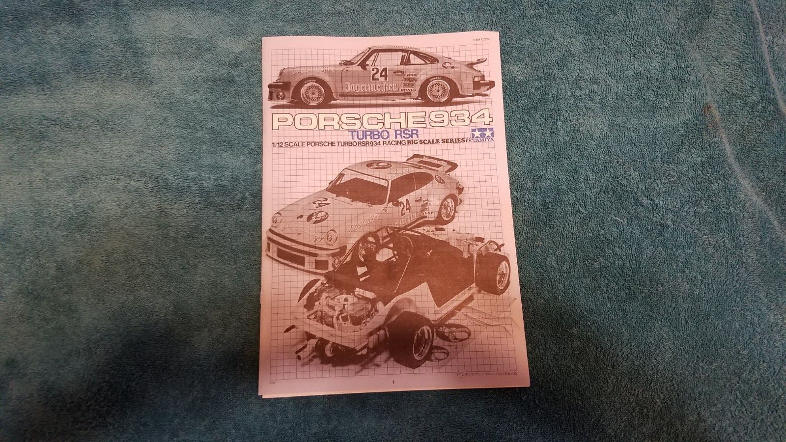 自動車 Tamiya 1/12 Porsche Turbo RSR Type 934 Porsche Turbo RSR Type 934 1/12 Tamiya 12020 Instructions