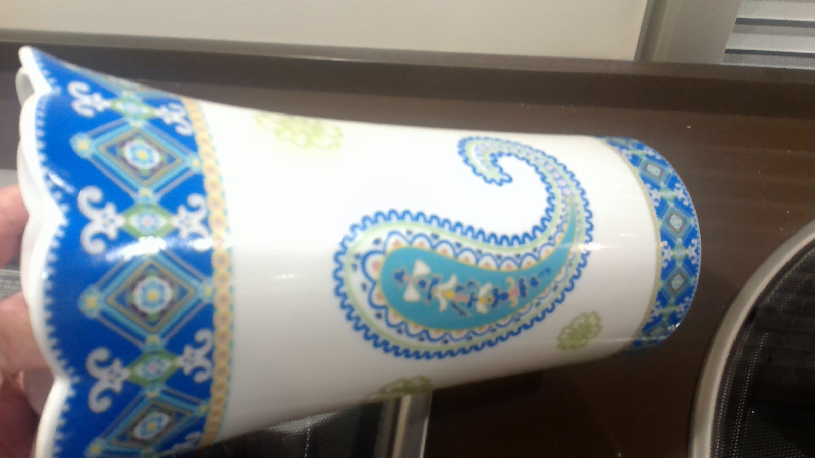 Large Vera Bradley Capri Blue Flower Vase Andrea by Sadek Paisley Design SPRING