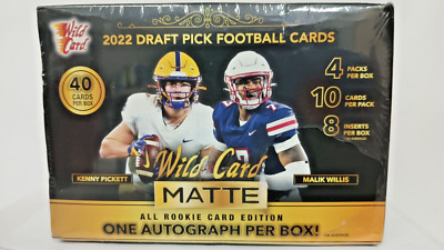 Wild Card Matte DraftPick Football Cards 2022 40-Cards Black Box DAMAGED BOX NEW