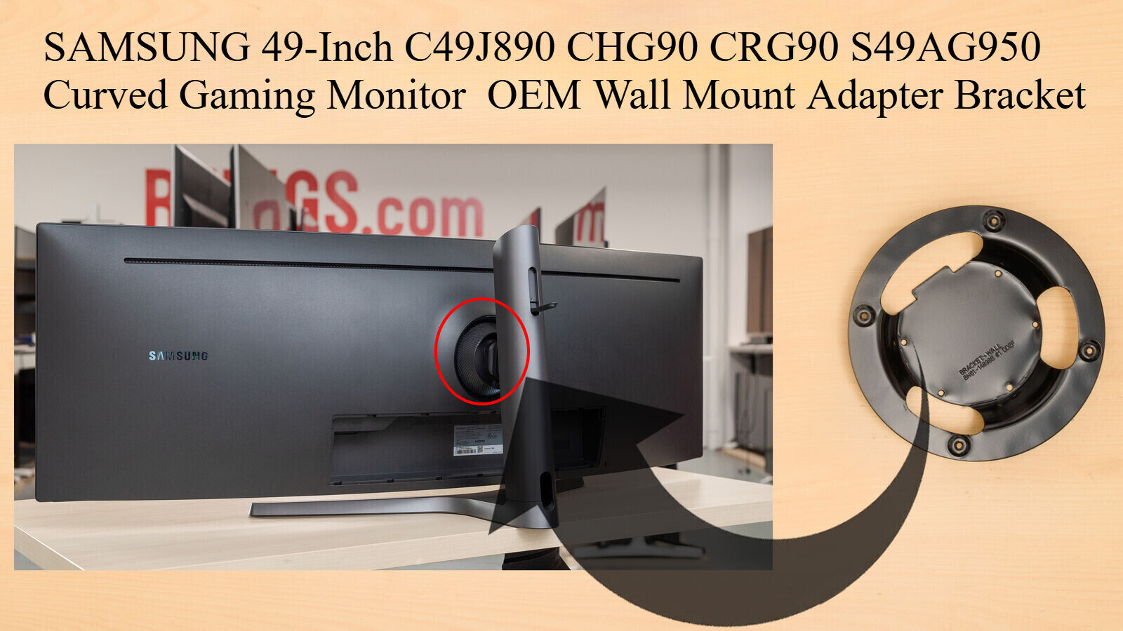 OEM Wall Mount Bracket for Samsung C49HG90DMN C49HG90DMU OEM Wall Mount Bracket for Samsung C49HG90DMN C49HG90DMU