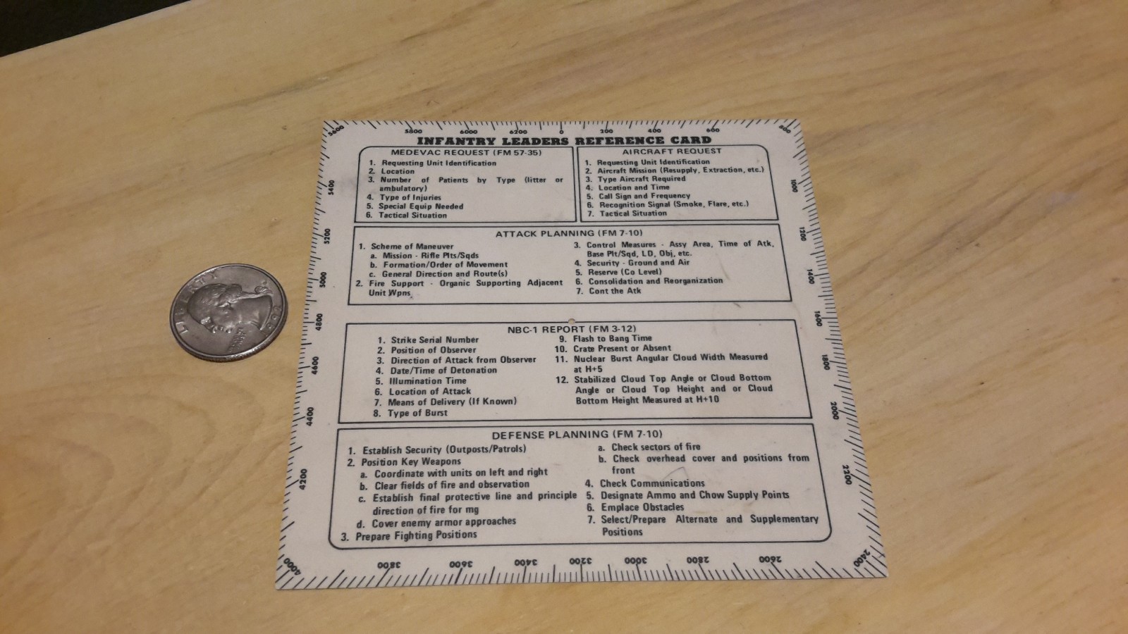 Infantry Leaders' Reference Card January 1975 GTA 7-1-27