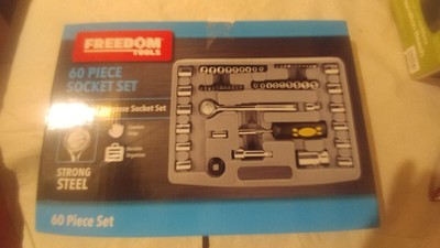 Freedom Tools - 60 Piece Socket Tool Set - New