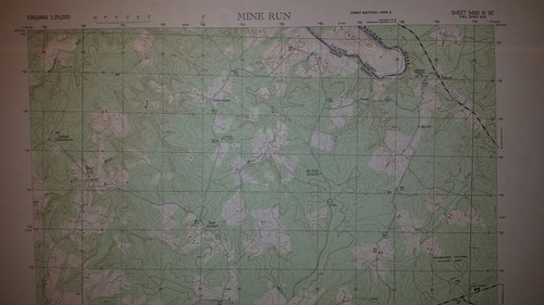 1940's Army (like USGS) topographic map Mine Run Virginia 5460 IV SE Locustgrove