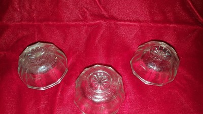 Set of three open salts flower design on the bottom  #  2620
