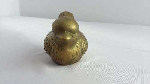 Vintage Brass Paperweight Bird Figurine HT