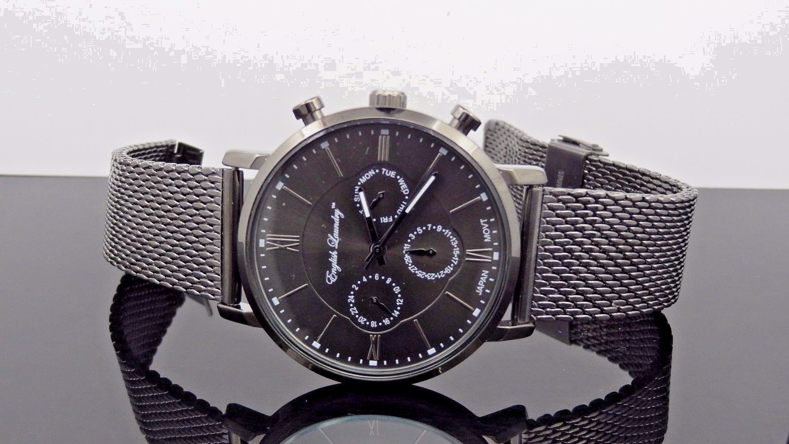 NEW　LEGEND　ENGLISH　READING (19　開拓　英R019) [−] English Laundry EL7598 Gunmetal Dial & Mesh Strap Men's
