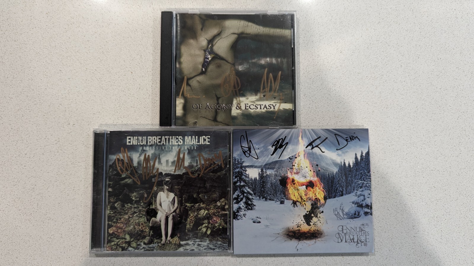 Ennui Breathes Malice SIGNED CD lot. Includes Of Agony
