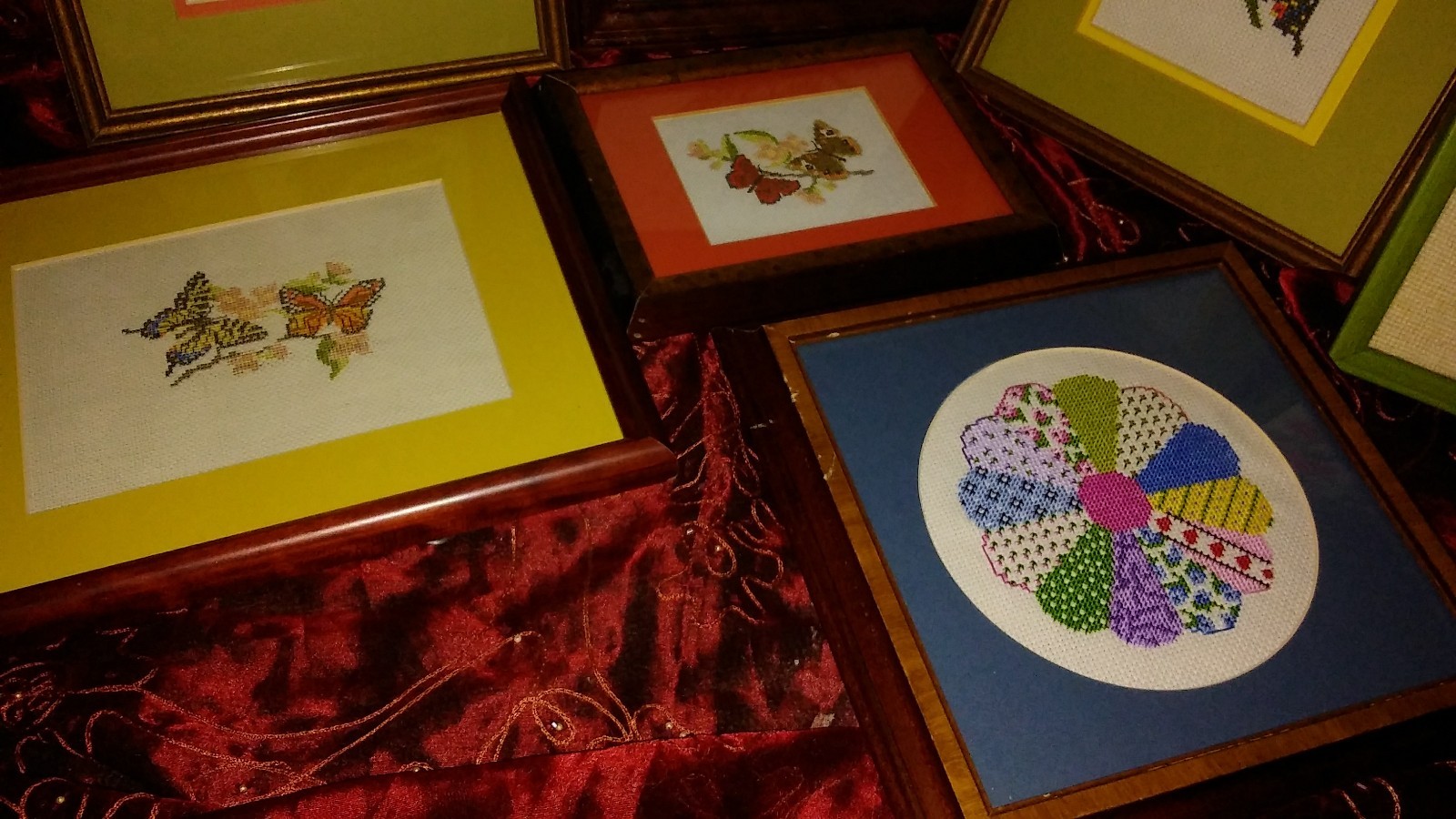 Antique/Vintage Cross Stitch & Needle Point Framed Art