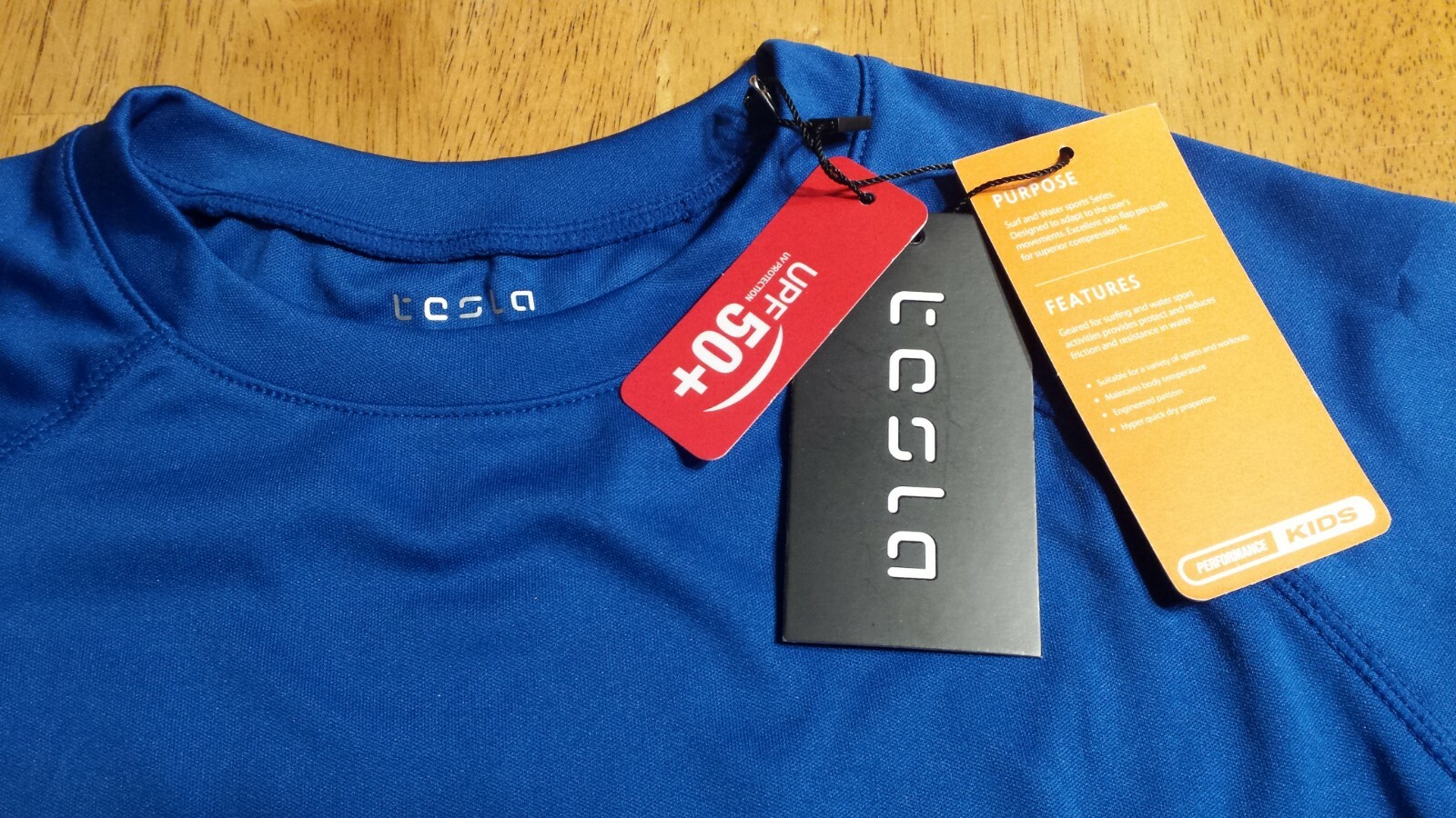 TESLA Performance Kid's Size X-Small 8 Swim Shirt UPF 50+ Cool Dry