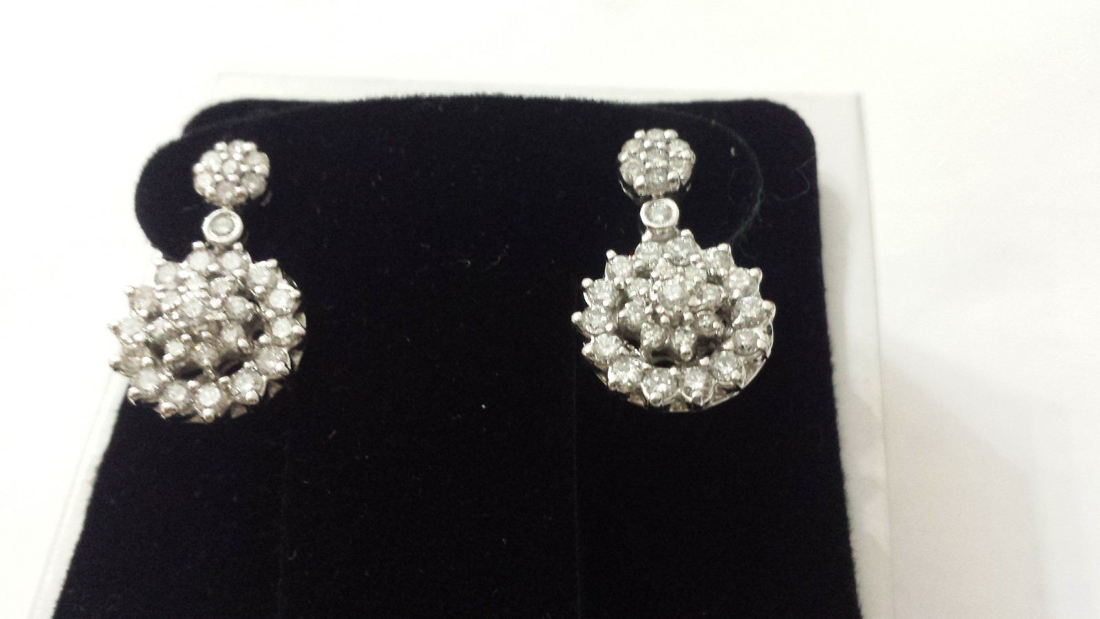Pre-owned Teachers Jewelry Diamond Earrings 14k White Gold Flower Cluster Design 3 Ct. G-h Color Si Quality
