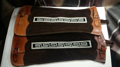 HALF CHAPS BLACK ADULTS FULL GRAIN QUALITY COWHIDE LEATHER-REGULAR+TALL SIZES