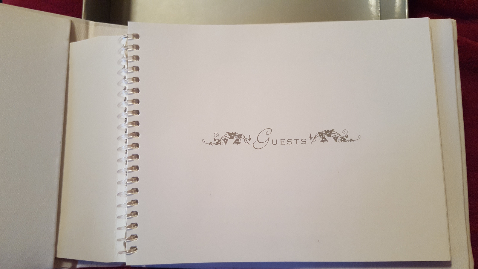 New Wedding Guestbook White Satin Rhinestone Elegant 7.5