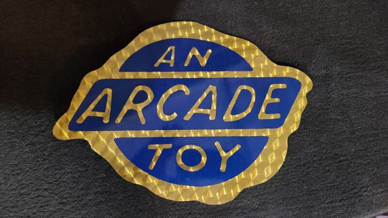 Arcade Sign WOW BLUE/GOLD- Arcade Cast Iron Toys