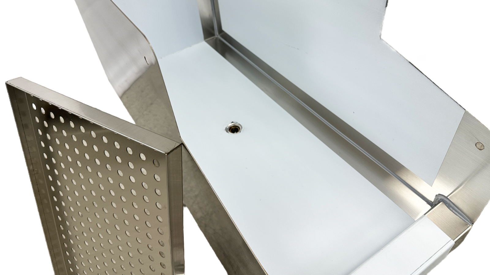 12"x29" Commercial Recessed Bar Drainboard Workplate, Stainless Steel