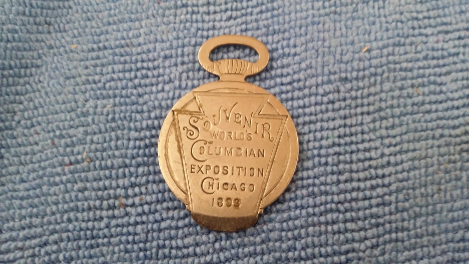 1893 Columbian Exposition Chicago Souvenir Keystone Watch Fob Case Tool