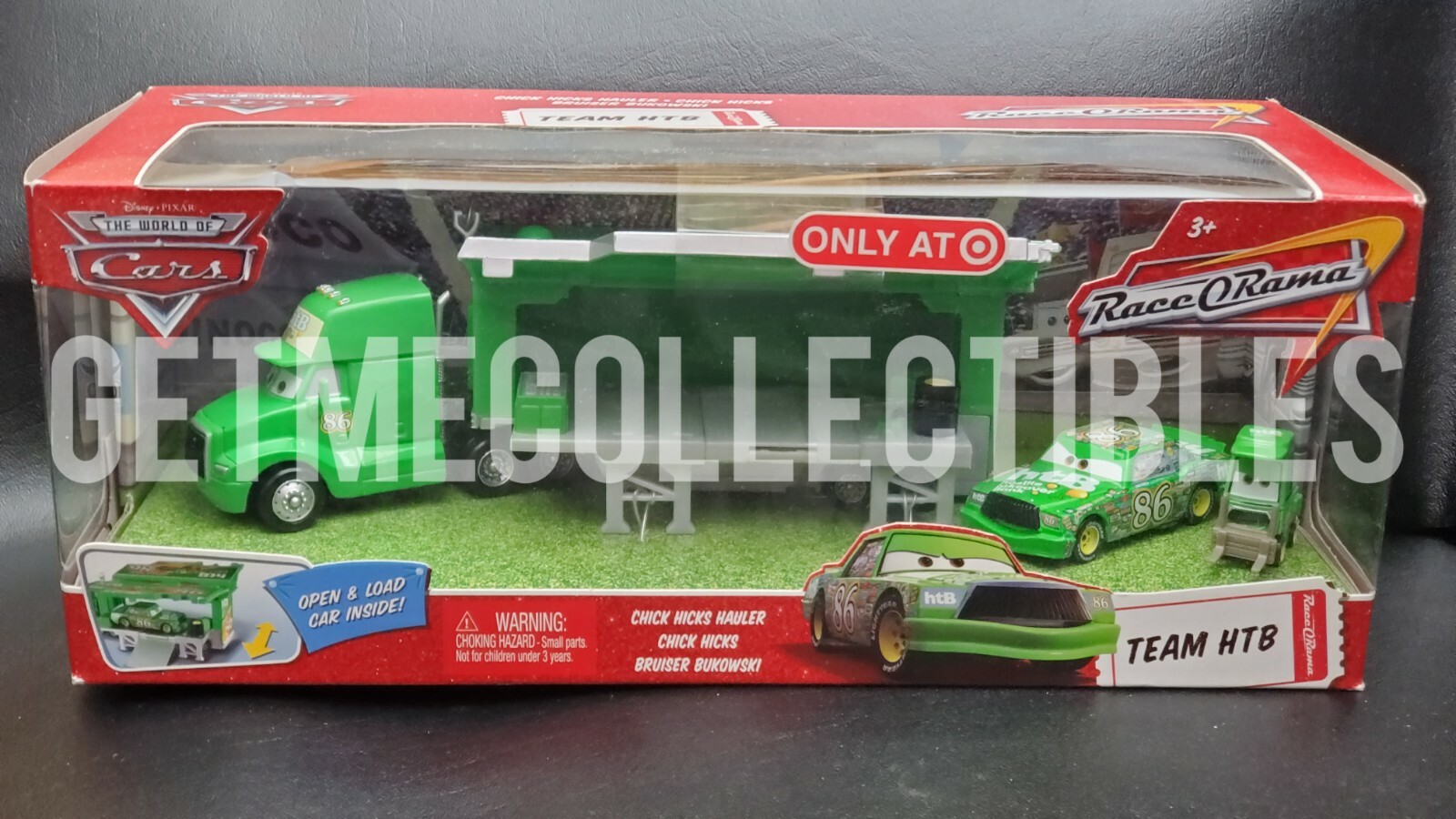 DISNEY PIXAR CARS TEAM HTB CHICK HICKS HAULER PITTY 3 PACK