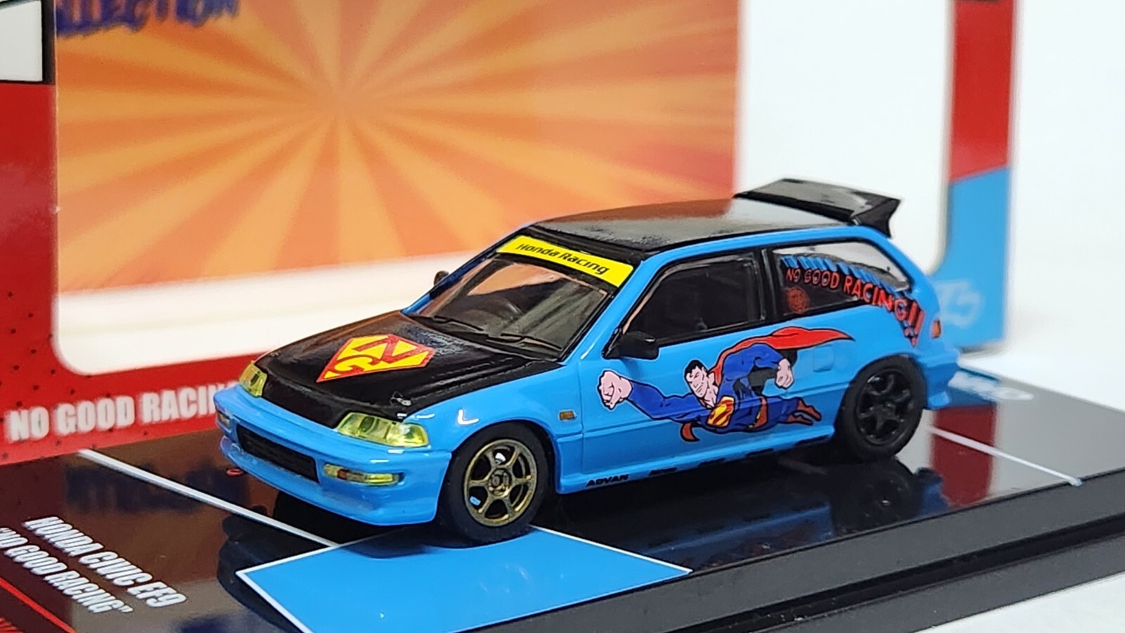 ミニカー INNO HONDA CIVIC EF9 NO GOOD RACING 1:64 Inno Honda Civic EF9 No good racing Superman JDM