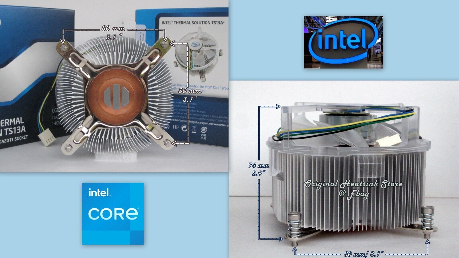 Intel Core i7 X Series Cooler Fan Heatsink for Socket Intel Core i7 X Series Cooler Fan Heatsink for Socket