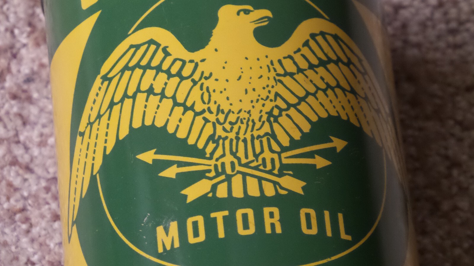 Original Golden Eagle One Quart Motor Oil Can Metal Sign Garage FULL~NOS~SCARCE~