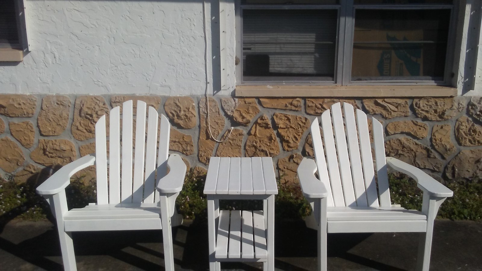 Outdoor Patio Wooden Adirondack Chair white