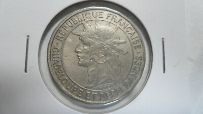 （珍）（1903年 ）フランス領　グアドループ 1フラン白銅貨 1 franc 1903, Guadeloupe - uCoin.net